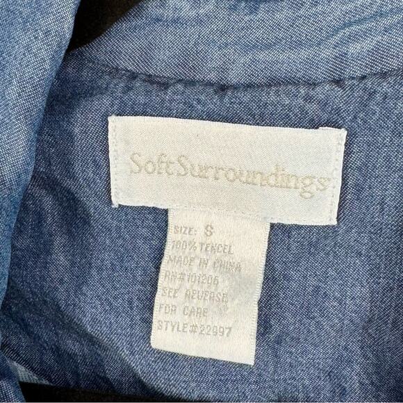 Soft Surroundings Tencel Denim‎ Jacket Blazer Lightweight Size S Blue - Picture 4 of 5